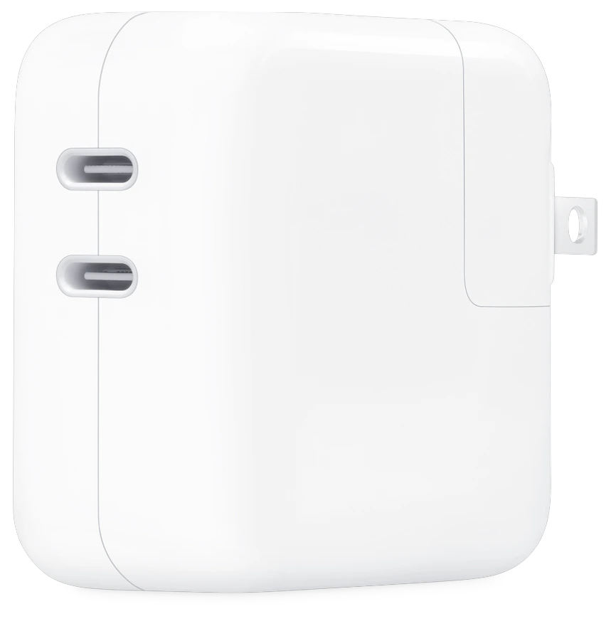 Apple 35W Dual USB-C Port Compact Power Adapter (UAE 3-Pin) Rear Back View Dubai UAE